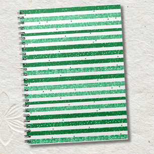 Cuaderno Naturaleza Verde Blanco Rayas Horizontales Brillan