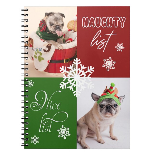 Cuaderno Naughty & Nice Pugs (Frente)