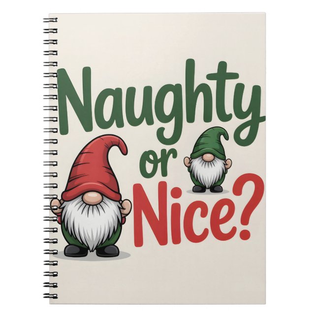 Cuaderno Naughty or Nice Christmas Graphic: Cute Gnomes (Frente)