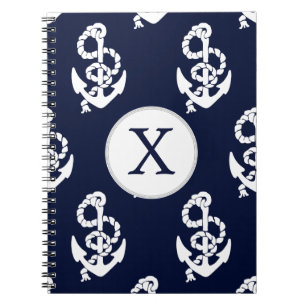 Cuaderno Náutica de la Marina Monograma Azul