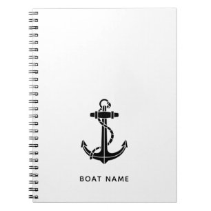 Cuaderno Nautical Anchor Bote Nombre Capitán Personalizado