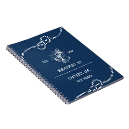 Cuaderno Nautical Anchor Navy con tiras azules