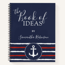 Nautical Anchor Personalizado Marina Blanca Roja A