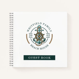 Cuaderno Nautical Beach House Nombre de familia Personaliza