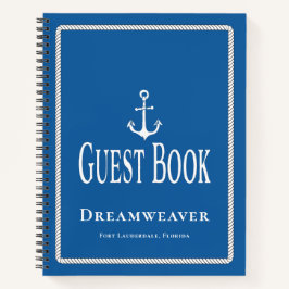 Cuaderno Nautical Blue Anchor Guest Book Bot Name
