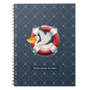 Cuaderno Nautical Buoy y Pelican con tu nombre