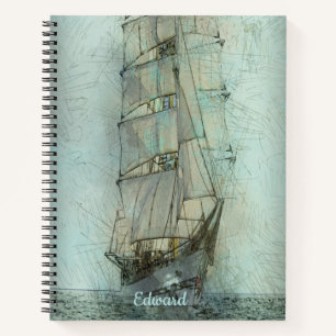 Cuaderno Nautical Classic Ship (Azul)