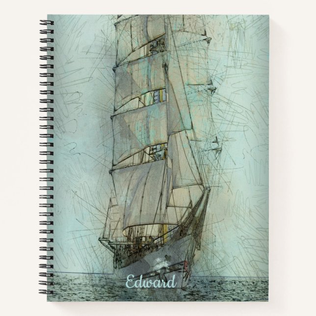 Cuaderno Nautical Classic Ship (Azul) (Anverso)
