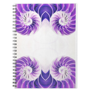 Cuaderno Nautilus Shell Fibonacci Notebook - Blanco morado