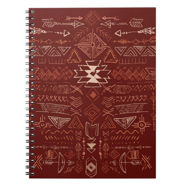 Cuaderno Navajo Aztec: Patrón de Doodle Étnico. (Frente)