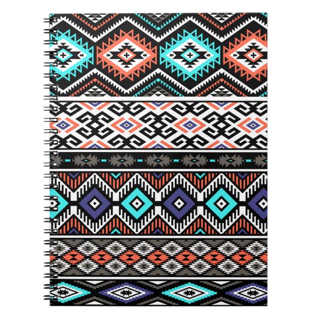 Cuaderno Navajo Tribal Retro: Sin Marea Geométrica. (Frente)