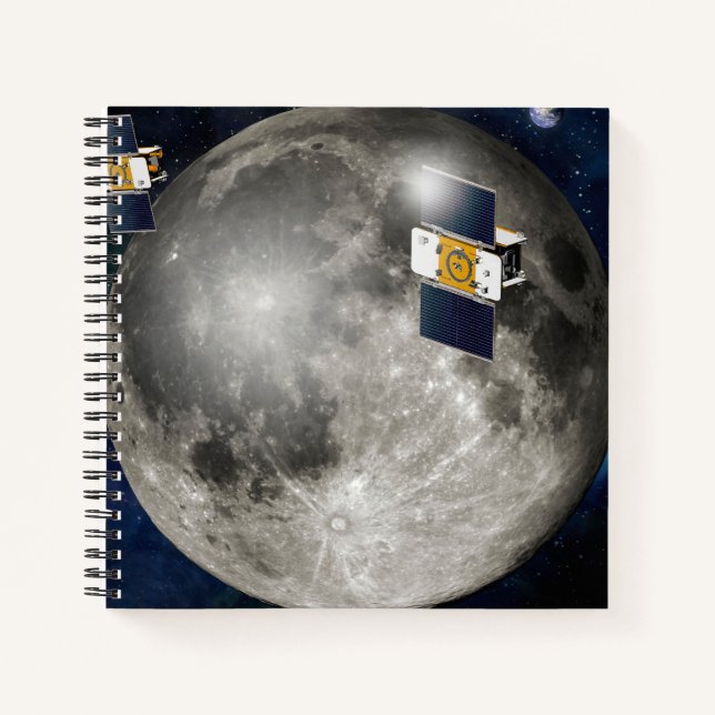 Cuaderno Nave Espacial De Gris Gemelo Gemelo Orbital En La  (Anverso)