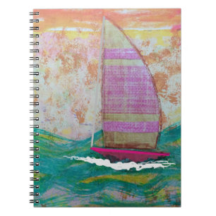 Cuaderno Navegación rayada rosa