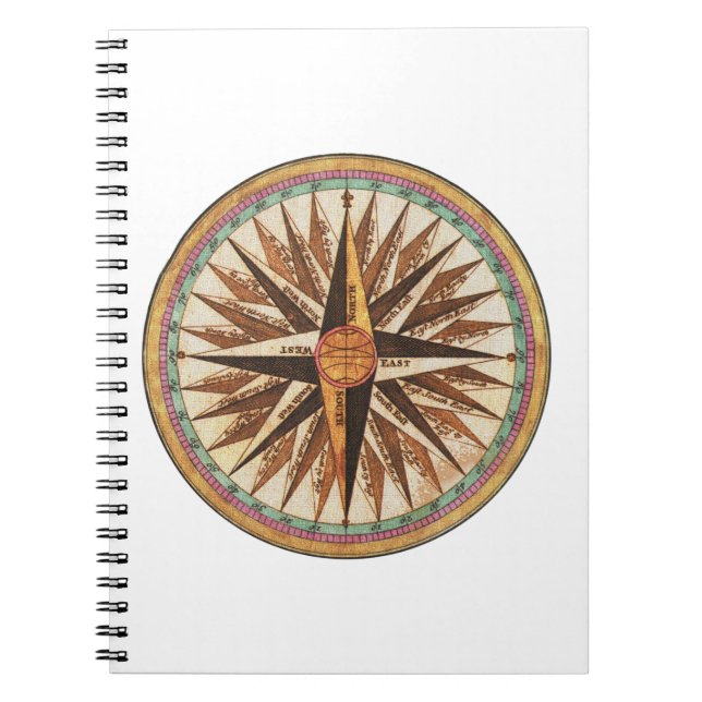 Cuaderno Navegador de brújulas de nautical vintage (Frente)