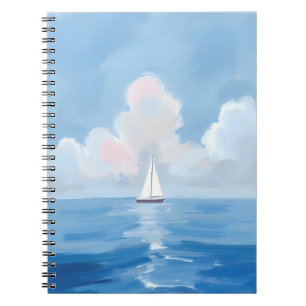 Cuaderno Navegando en Azul   Pintura del Océano de Velero C