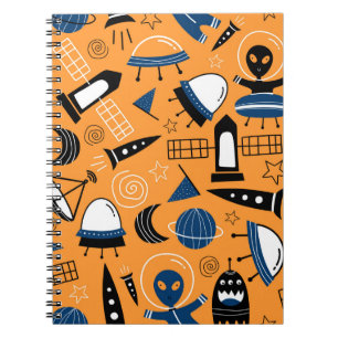 Cuaderno Naves espaciales alienígenas ovni lindas, planetas