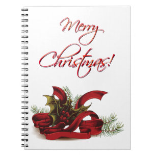 Cuaderno Navidad acebo y pinos