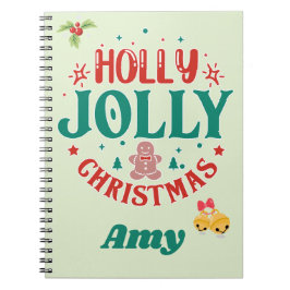 Cuaderno Navidad Alegre y Feliz Hombre de Jengibre Retro