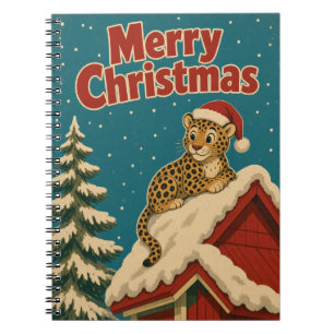 Cuaderno Navidad Animal Leopardo Nieve Techo