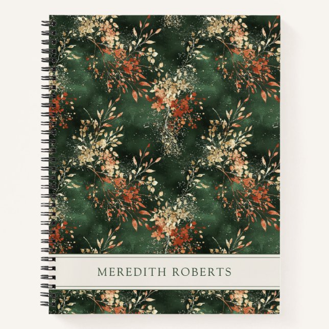 Cuaderno Navidad Botánico Personalizado (Anverso)