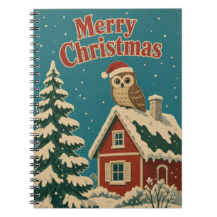 Cuaderno Navidad de animales en el patio de la cabaña del b