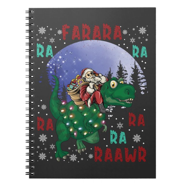 Cuaderno Navidad de dinosaurios Santa Claus (Frente)
