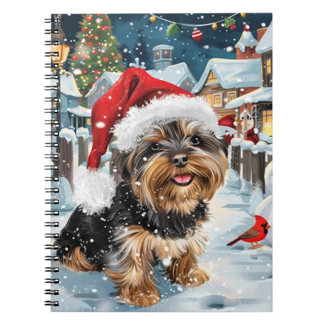 Cuaderno Navidad de invierno Biewer Terrier Dog Wonderland  (Frente)