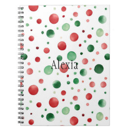 Cuaderno Navidad de puntos rojos blancos y verdes