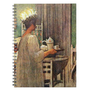 Cuaderno Navidad del día de Carl Larsson St Lucia en Suecia