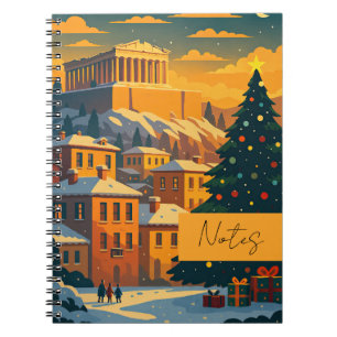 Cuaderno Navidad en Atenas: Escena festiva de vacaciones en