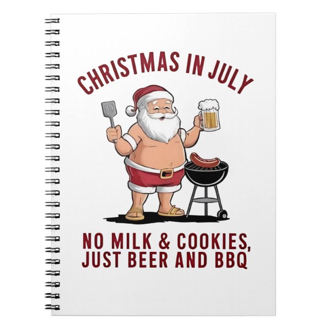 Cuaderno Navidad en Julio: Sin Leche, Sin Galletas, Solo Ce (Frente)