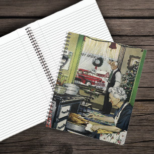 Cuaderno Navidad en la cocina de una antigua casa con estil