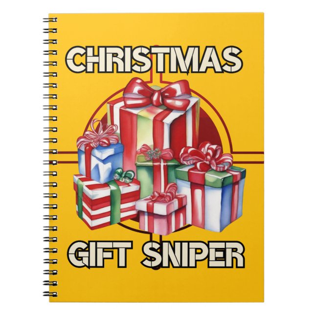 Cuaderno Navidad, francotirador, regalo, ejército (Frente)