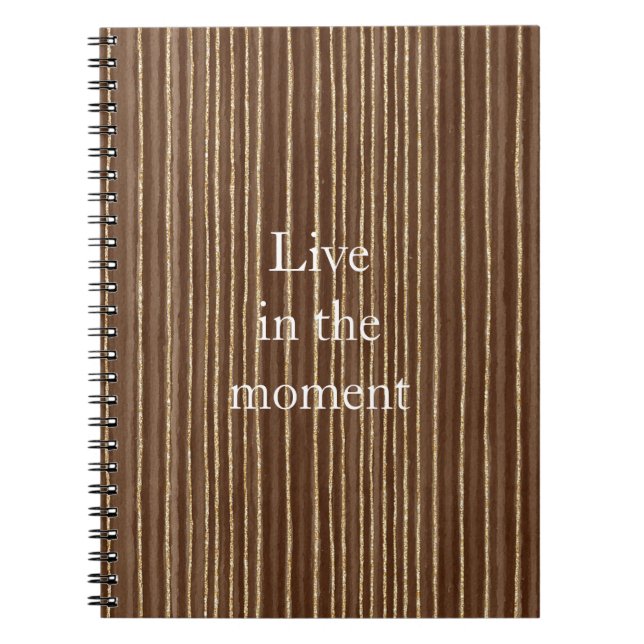 Cuaderno Navidad Rayas Doradas Marrón (Frente)