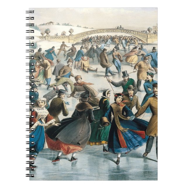 Cuaderno Navidad Victoriana Central Park Currier & Ives (Frente)