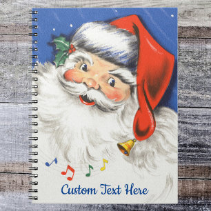 Cuaderno Navidad Vintage, alegre Santa Claus con música