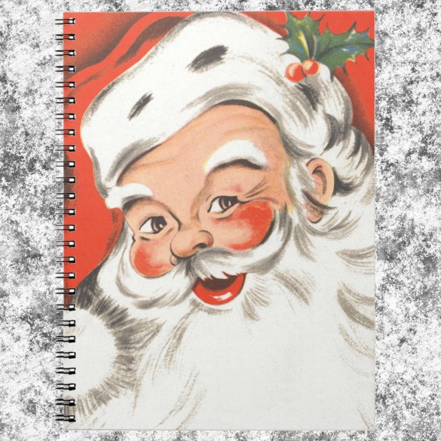 Cuaderno Navidad Vintage, Alegre Santa Claus con Sonrisa (Subido por el creador)