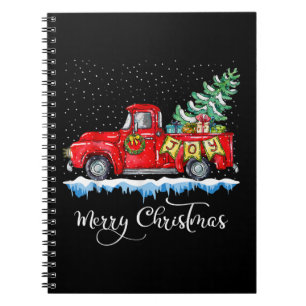 Cuaderno Navidad Vintage Camión Rojo Antiguo Estilo Alegre