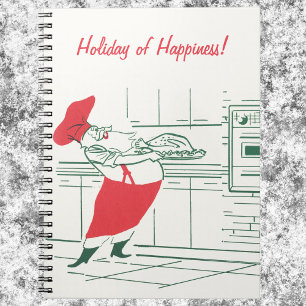Cuaderno Navidad Vintage, Santa Claus Chef y Pavo