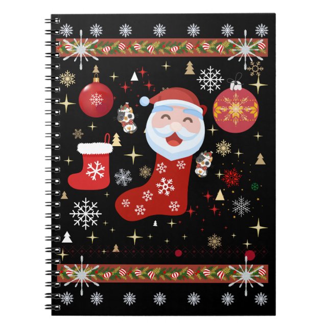 Cuaderno Navidades acuáticos Ornamentos de la sock de Snowf (Frente)