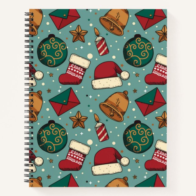 Cuaderno Navidades Adorables Stockings Y Santa Hats (Anverso)