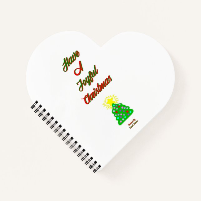 Cuaderno Navidades alegres con forma de corazón para bloc d (Anverso)