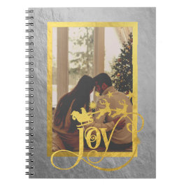 Cuaderno Navidades Alegres Foto Plata y Portátil Espiral Or