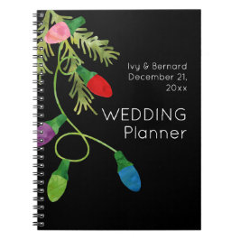 Cuaderno Navidades alumbran al planificador de la boda negr