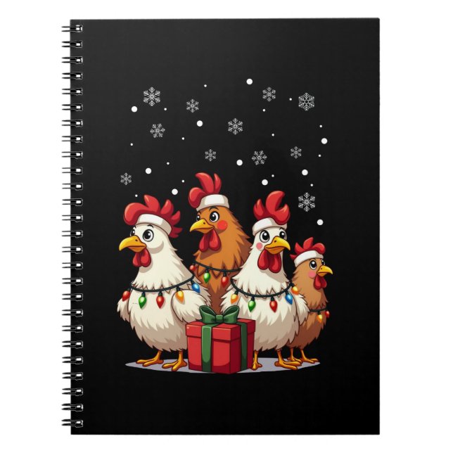 Cuaderno Navidades alumbran pollo Santa Funny Xmas (Frente)