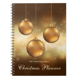 Cuaderno Navidades Amarillos Dorados Baubles Con Texto Pers