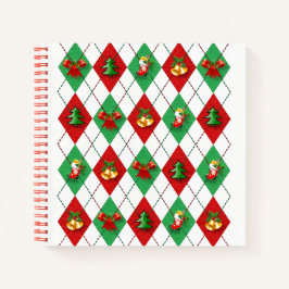 Cuaderno Navidades Argyle Cute Retro Journal / bloc de nota