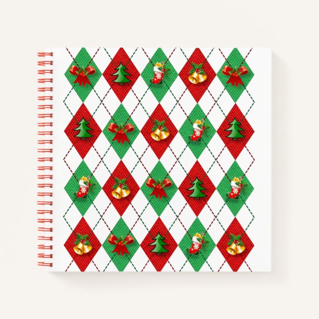 Cuaderno Navidades Argyle Cute Retro Journal / bloc de nota (Anverso)