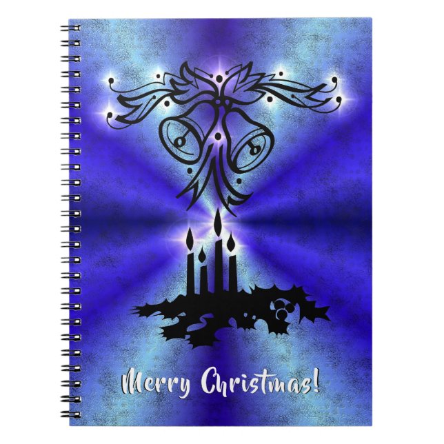 Cuaderno Navidades Artdeco sobre el arcoiris verde azul (Frente)