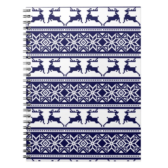 Cuaderno Navidades, azul y blanco escandinavo (Frente)